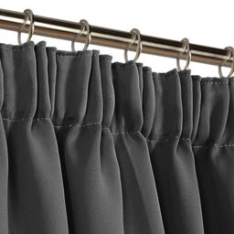 Ameha Dark Grey Blackout Curtain Pencil Pleat Curtain 66''x72'' Thick Thermal Insulated Curtains Pair Living Room Decor - thumbnail 7