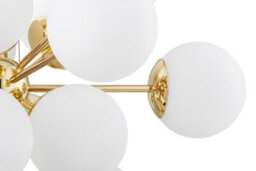 Luminosa Lighting Luminosa Satelite Plus Globe Pendant Ceiling 15 Light Opal Matt, Brass Steel - thumbnail 5