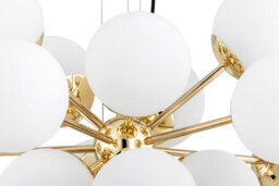 Luminosa Lighting Luminosa Satelite Plus Globe Pendant Ceiling 15 Light Opal Matt, Brass Steel - thumbnail 4