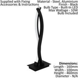 2 Pack Modern Black Table Desk Lamps With White Shades And 10W Led Bulbs Included - thumbnail 2