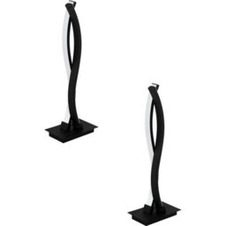 2 Pack Modern Black Table Desk Lamps With White Shades And 10W Led Bulbs Included - thumbnail 1