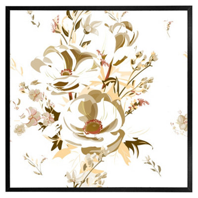 "Andrew Lee Golden Flower Print (Picutre Frame) / 12X12"" / Oak" - image 1