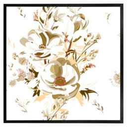 "Andrew Lee Golden Flower Print (Picutre Frame) / 12X12"" / Oak" - thumbnail 2