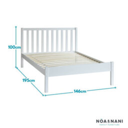 Nöa & Nani Noa & Nani Double Bed Frame In Classic White Linnea - thumbnail 5