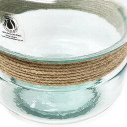 Verano Spanish Ceramics Recycled Glass Hemp Clear Home Décor Small Rounded Aba Vase (H) 25Cm - thumbnail 4