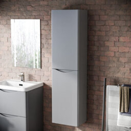 Nes Home 400mm Matte Grey Wall Hung Bathroom Cupboard Cabinet Storage