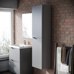 Nes Home 400mm Matte Grey Wall Hung Bathroom Cupboard Cabinet Storage - thumbnail 3