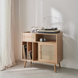 Sweeek - Vinyl Furniture With Wood Effect And Cane Natural 83X39X77 Cm - Boheme - thumbnail 4