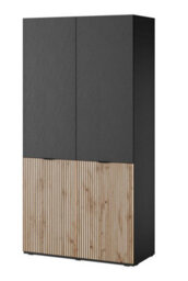 Arte Rustic Lund Hinged Door Wardrobe H2000mm W1010mm D510mm In Oak Wotan - Natural Storage Haven - thumbnail 1