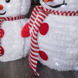 Samuel Alexander 70Cm Set Of 3 Light Up Foldable Cloth Christmas Snowmen With 130 White Leds - thumbnail 9