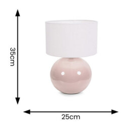 Valuelights Bosco Stone Natural Ceramic Table Lamp With White Drum Shade - thumbnail 4