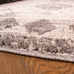 Loomed Contemporary Grey White Bordered Geometric Plush Scandi Area Rug 80X150Cm - thumbnail 4