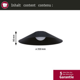 Paulmann 94615 Uline Led Pendant Luminaire Cone 350 mm 12W Black - thumbnail 4