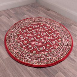 Red Traditional Floral Bordered Rug Easy To Clean Dining Room-60Cm X 110Cm - thumbnail 7