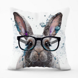 Warren Reed Designer Rabbit Splashart Outdoor Cushion 45Cm X 45Cm - thumbnail 1