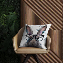 Warren Reed Designer Rabbit Splashart Outdoor Cushion 45Cm X 45Cm - thumbnail 2