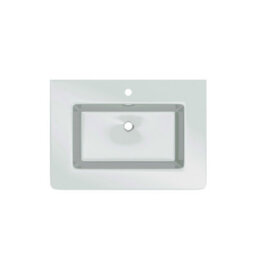 Plum&clay Marvel Gloss Light Grey Floor Standing Bathroom Vanity Unit With White Glass Basin (W)900mm - thumbnail 2
