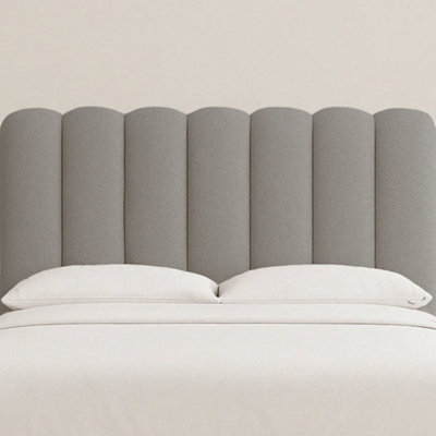 "Urban Textures - Elara Luxury 20"" High Boucle Fabric Upholstered Cloud Headboard - Grey" - image 1