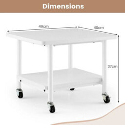 Bedroom 2 Tier Rolling End Table Storage Rack - thumbnail 2