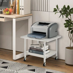 Bedroom 2 Tier Rolling End Table Storage Rack - thumbnail 6