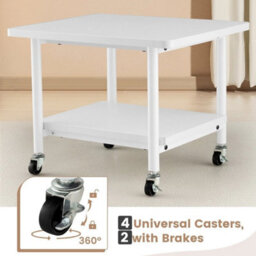 Bedroom 2 Tier Rolling End Table Storage Rack - thumbnail 5
