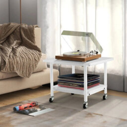 Bedroom 2 Tier Rolling End Table Storage Rack - thumbnail 4