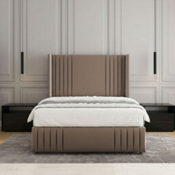 REGIONAL FURNISHINGS Divan Bed Set Mink Plush Velvet Upholstered 54Inch Headboard 2Drawers Footend & No Mattress In Double King 4Ft 6Ft Sizes - thumbnail 3