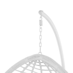 Beliani Hanging Chair With Stand Fano Pe Rattan White - thumbnail 9