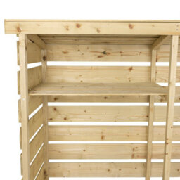 Charles Bentley Fsc Nordic Spruce Wood Double Log Store Firewood Storage Heavy - thumbnail 5
