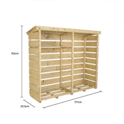 Charles Bentley Fsc Nordic Spruce Wood Double Log Store Firewood Storage Heavy - thumbnail 6
