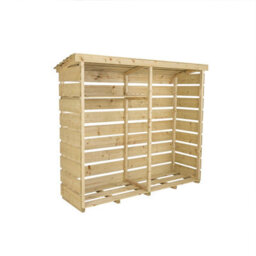Charles Bentley Fsc Nordic Spruce Wood Double Log Store Firewood Storage Heavy - thumbnail 4