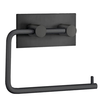Beslagsboden - Design Toilet Roll Holder In Matt Black Stainless Steel Self-Adhesive