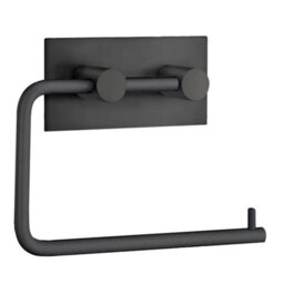 Beslagsboden - Design Toilet Roll Holder In Matt Black Stainless Steel Self-Adhesive