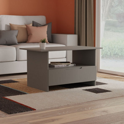 Messina Matt Dusk Grey 1 Drawer Non-Extendable Coffee Table (H)495mm (W)930mm (D)530mm - image 1