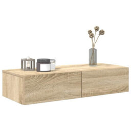 Vidaxl Wall Shelf With Drawers Sonoma Oak 80X33X17 Cm Engineered Wood - thumbnail 3