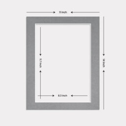 Ak Frames 14X11 Mid Grey Picture Mounts To Fit A4 Aperture Size - Mount Board Only (No Frame Included) - thumbnail 3