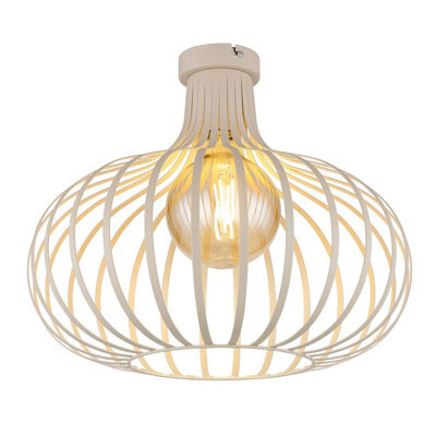 Luminosa Lighting Luminosa Mateo Semi Flush Ceiling Light Creme Coloured Matt 1X E27 - image 1