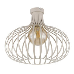 Luminosa Lighting Luminosa Mateo Semi Flush Ceiling Light Creme Coloured Matt 1X E27 - thumbnail 2