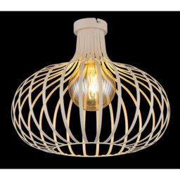 Luminosa Lighting Luminosa Mateo Semi Flush Ceiling Light Creme Coloured Matt 1X E27 - thumbnail 3
