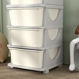 Homcom Kids Storage Units With Drawers 4 Tier Chest Dresser Tower Cream - thumbnail 9