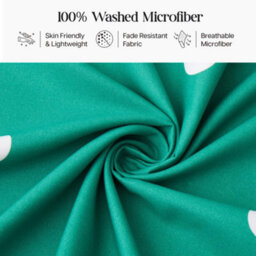 Aspire Homeware Printed Microfiber Duvet Cover Set, Green & White Dotted Reversible, King, (L)220Cm X (W)230Cm - thumbnail 5