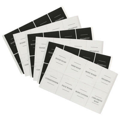 Harbour Housewares 48Pc Soap Dispenser Labels Set - White/black - Pack Of 3 - image 1