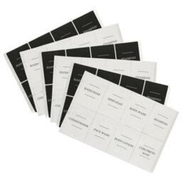 Harbour Housewares 48Pc Soap Dispenser Labels Set - White/black - Pack Of 3 - thumbnail 1