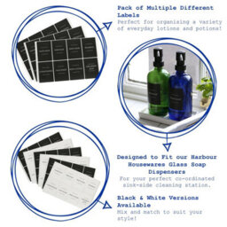 Harbour Housewares 48Pc Soap Dispenser Labels Set - White/black - Pack Of 3 - thumbnail 2