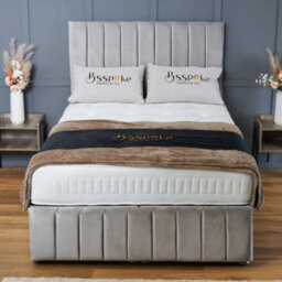 Bsspoke Sierra Ottoman Divan Bed Cream Plush Velvet 54Inch Headboard & Footboard No Mattress Single Double King 4Ft 6Ft - thumbnail 3