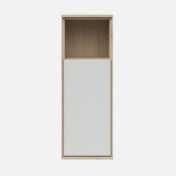 Heze Furniture Meena  1 Door Wall Cabinet - Hickory / Light Grey - thumbnail 3