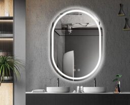 Belofay 500 X 700 mm Oval Bathroom Led Mirror, Wall Mounted, Integrated Led Lights, Dimmable, Toughened Glass