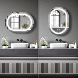 Belofay 500 X 700 mm Oval Bathroom Led Mirror, Wall Mounted, Integrated Led Lights, Dimmable, Toughened Glass - thumbnail 3