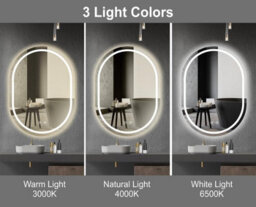 Belofay 500 X 700 mm Oval Bathroom Led Mirror, Wall Mounted, Integrated Led Lights, Dimmable, Toughened Glass - thumbnail 4