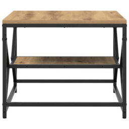 Berkfield Coffee Table With Shelf, Artisan Oak, 51X50X40 Cm, Made From Engineered Wood - thumbnail 7